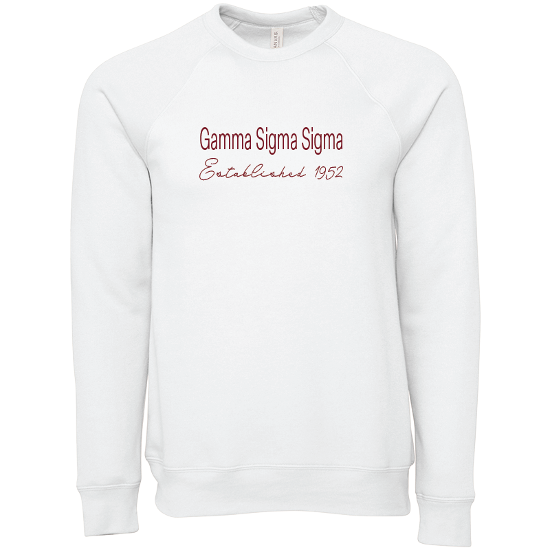 Gamma Sigma Sigma Embroidered Printed Name Crewneck Sweatshirts