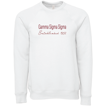 Gamma Sigma Sigma Embroidered Printed Name Crewneck Sweatshirts