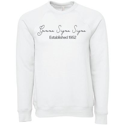 Gamma Sigma Sigma Embroidered Scripted Name Crewneck Sweatshirts