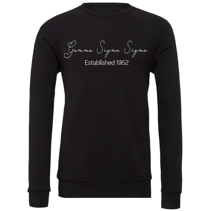 Gamma Sigma Sigma Embroidered Scripted Name Crewneck Sweatshirts