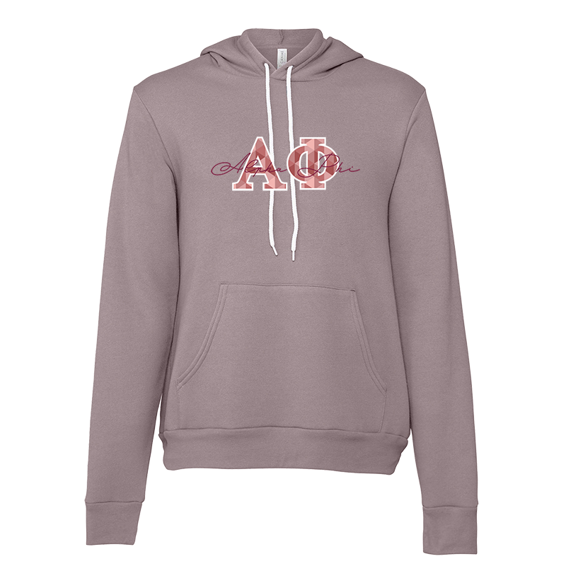 Alpha Phi Applique Letters Hooded Sweatshirt