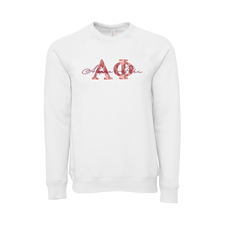 Alpha Phi Applique Letters Crewneck Sweatshirt