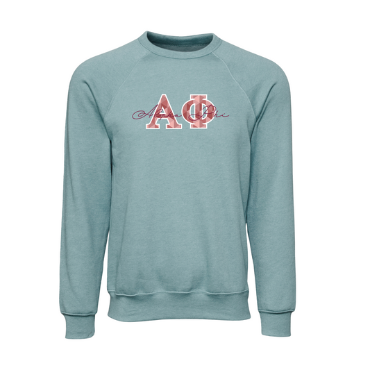 Alpha Phi Applique Letters Crewneck Sweatshirt