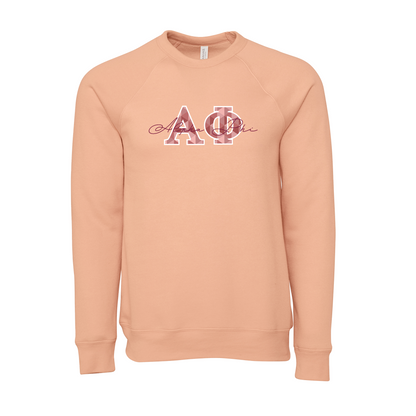 Alpha Phi Applique Letters Crewneck Sweatshirt