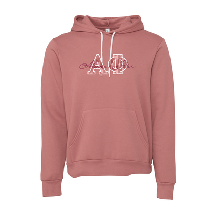 Alpha Phi Applique Letters Hooded Sweatshirt