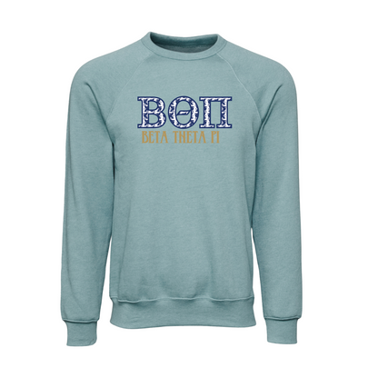 Beta Theta Pi Applique Letters Crewneck Sweatshirt