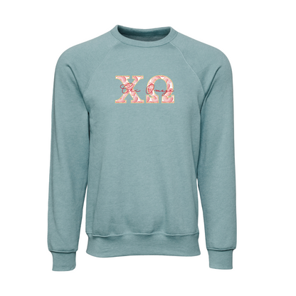 Chi Omega Applique Letters Crewneck Sweatshirt