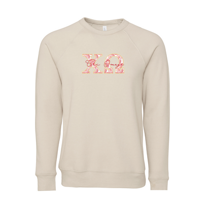 Chi Omega Applique Letters Crewneck Sweatshirt