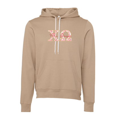 Chi Omega Applique Letters Hooded Sweatshirt