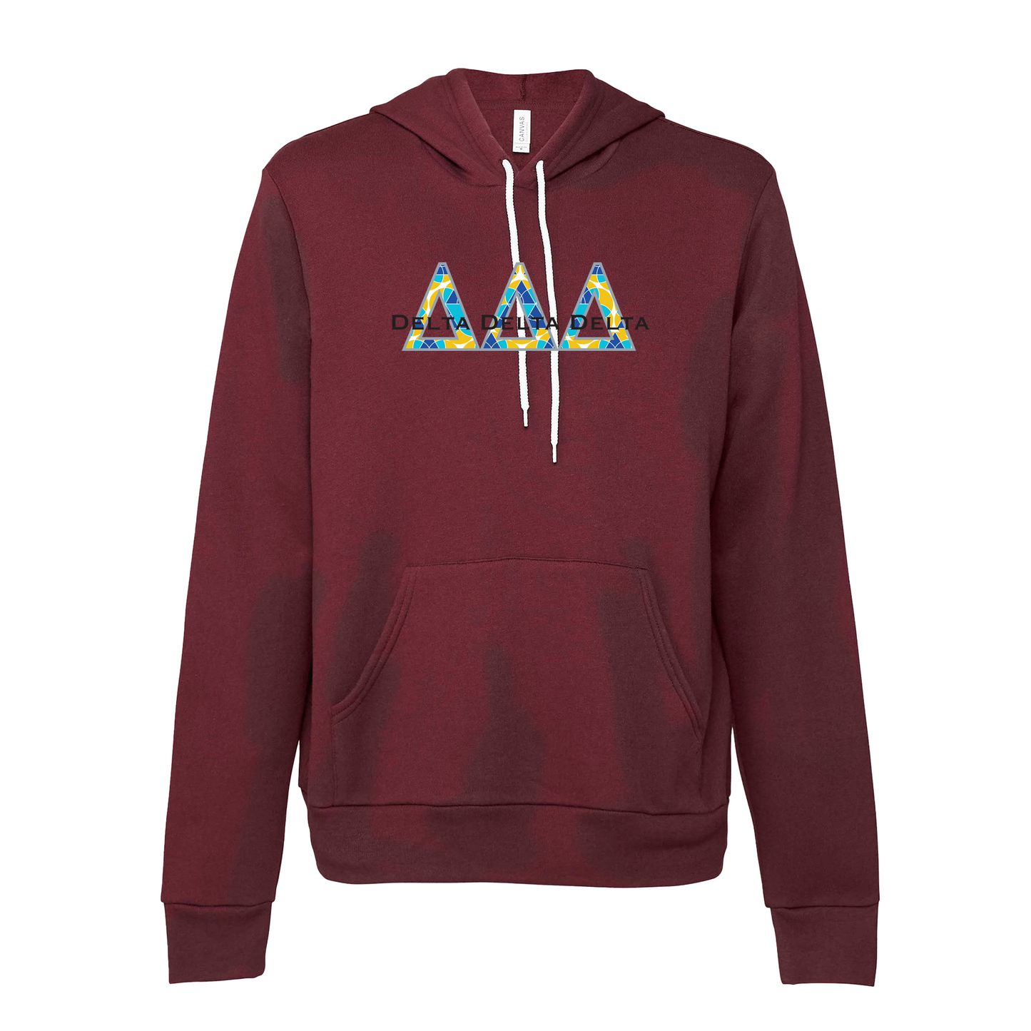 Delta Delta Delta Applique Letters Hooded Sweatshirt