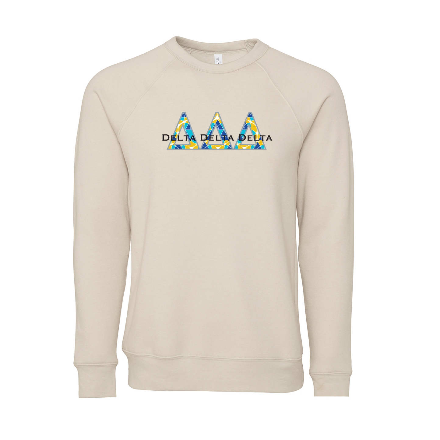 Delta Delta Delta Applique Letters Crewneck Sweatshirt