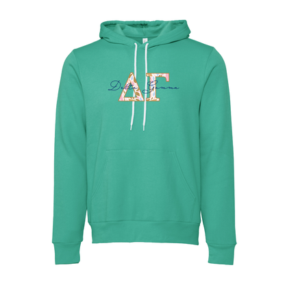 Delta Gamma Applique Letters Hooded Sweatshirt