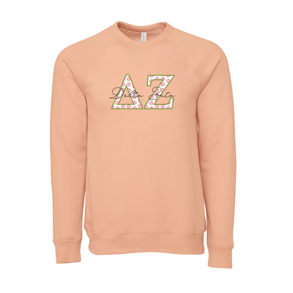 Delta Zeta Applique Letters Crewneck Sweatshirt