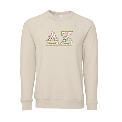 Delta Zeta Applique Letters Crewneck Sweatshirt