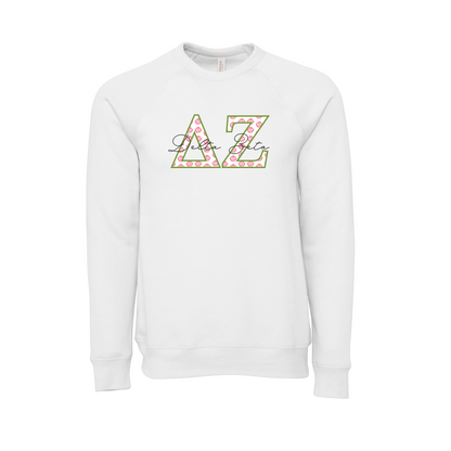 Delta Zeta Applique Letters Crewneck Sweatshirt