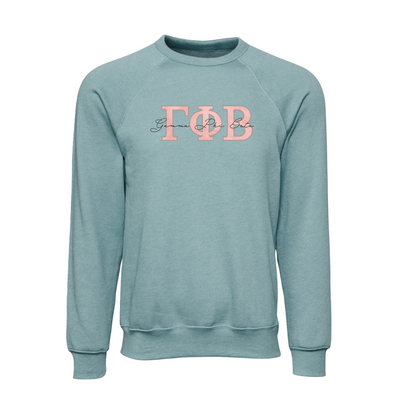 Gamma Phi Beta Applique Letters Crewneck Sweatshirt