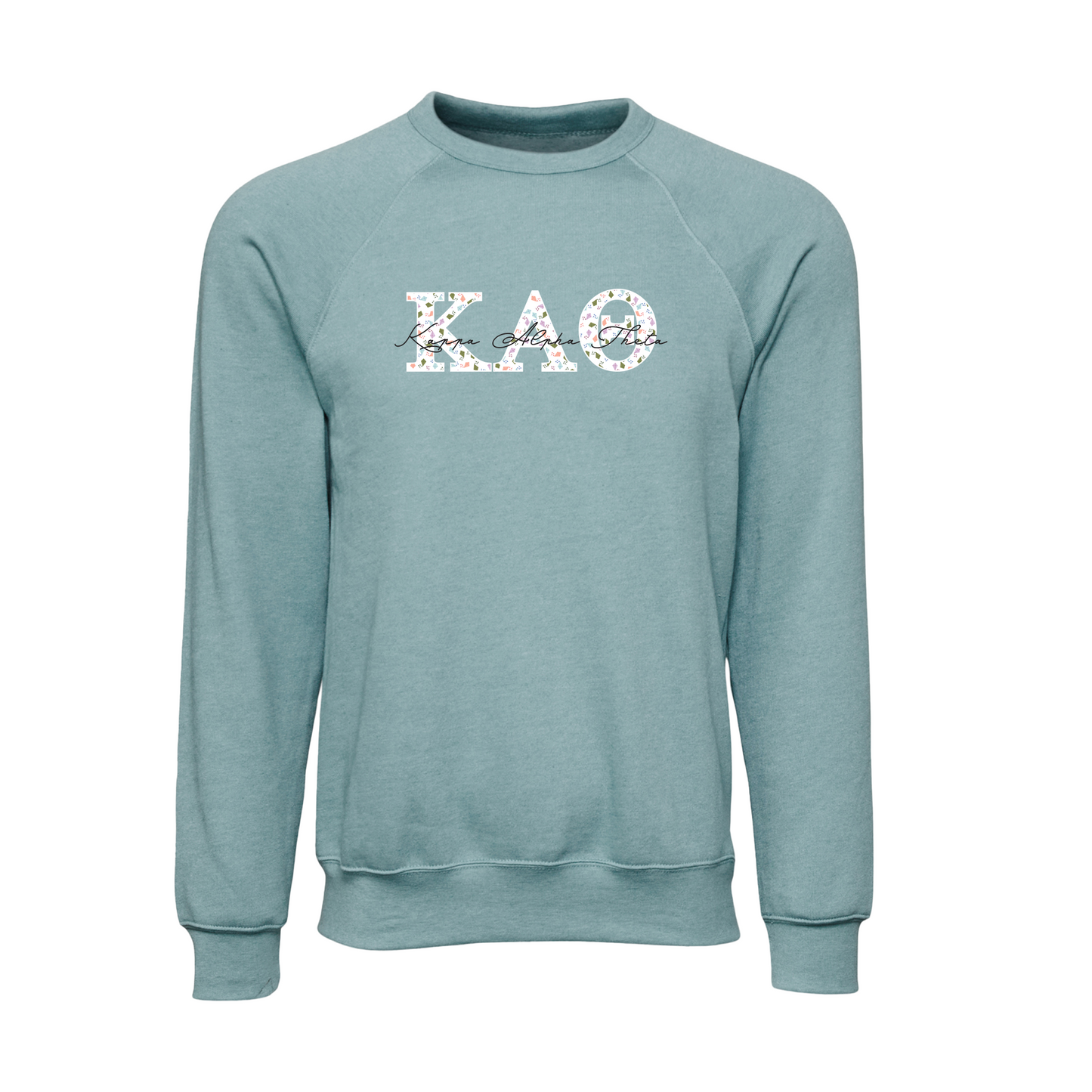 Kappa Alpha Theta Applique Letters Crewneck Sweatshirt