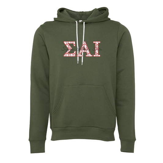 Sigma Alpha Iota Applique Letters Hooded Sweatshirt