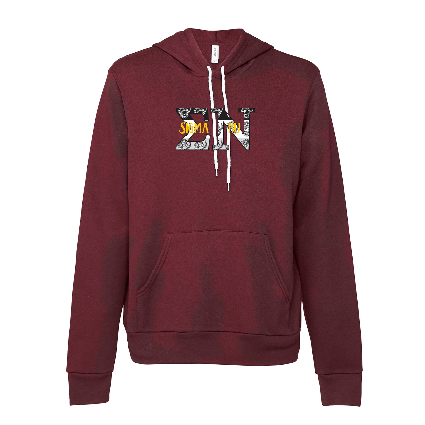 Sigma Nu Applique Letters Hooded Sweatshirt