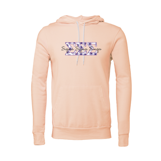 Sigma Sigma Sigma Applique Letters Hooded Sweatshirt