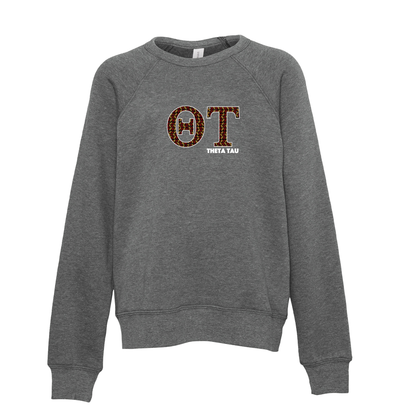 Theta Tau Applique Letters Crewneck Sweatshirt