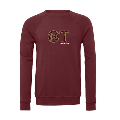 Theta Tau Applique Letters Crewneck Sweatshirt