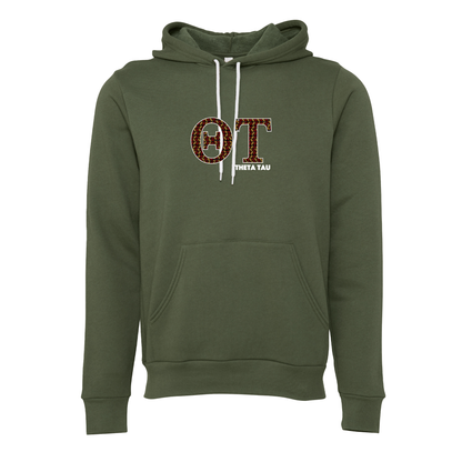 Theta Tau Applique Letters Hooded Sweatshirt