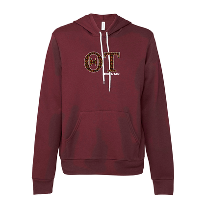 Theta Tau Applique Letters Hooded Sweatshirt