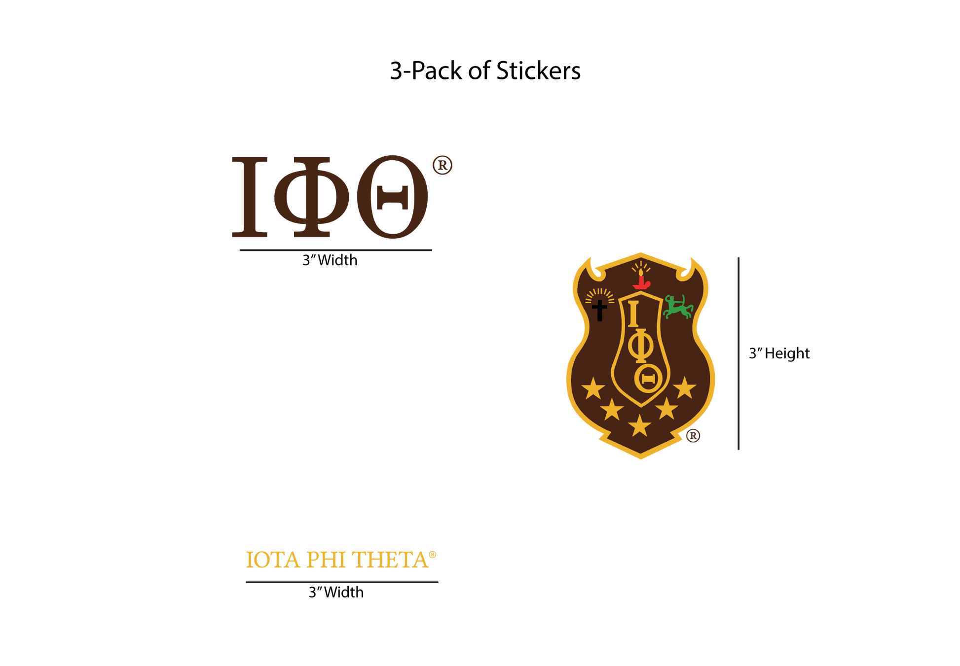 collection of Iota Phi Theta stickers
