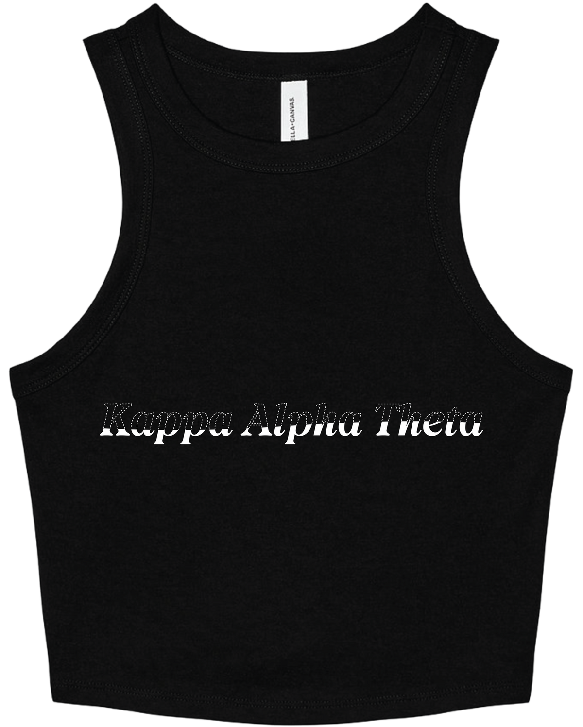Kappa Alpha Theta Stitched Outline Cropped Tanks