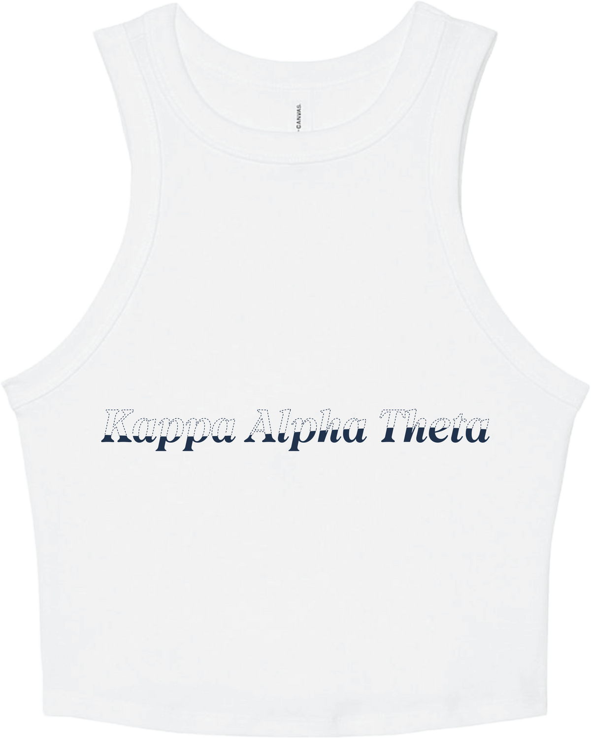 Kappa Alpha Theta Stitched Outline Cropped Tanks