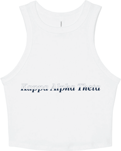 Kappa Alpha Theta Stitched Outline Cropped Tanks