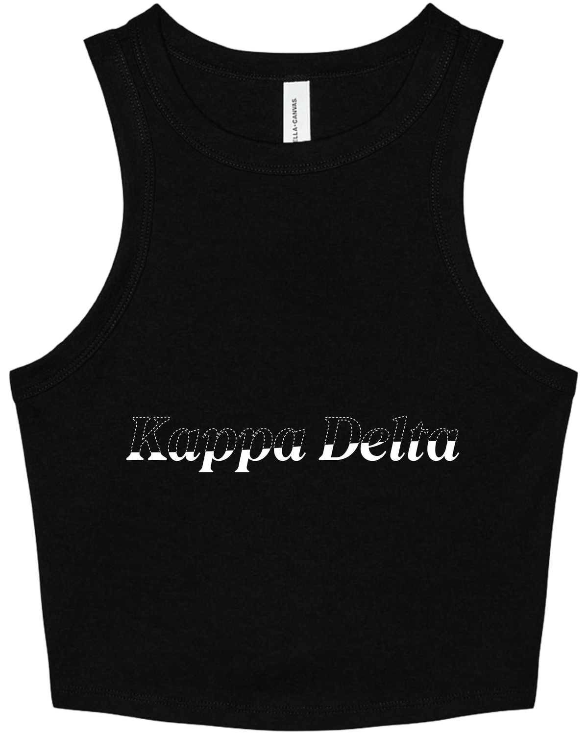 Kappa Delta Stitched Outline Cropped Tanks