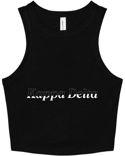 Kappa Delta Stitched Outline Cropped Tanks