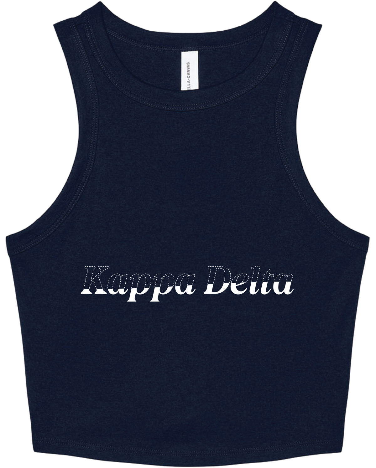 Kappa Delta Stitched Outline Cropped Tanks