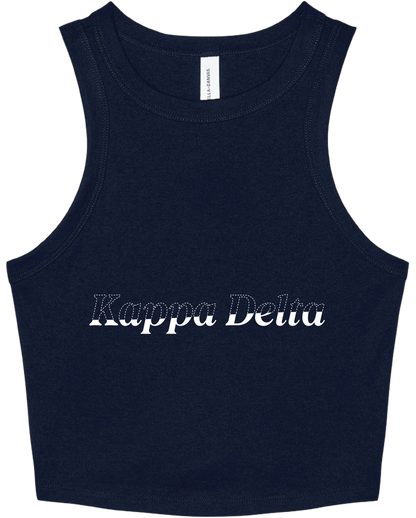 Kappa Delta Stitched Outline Cropped Tanks
