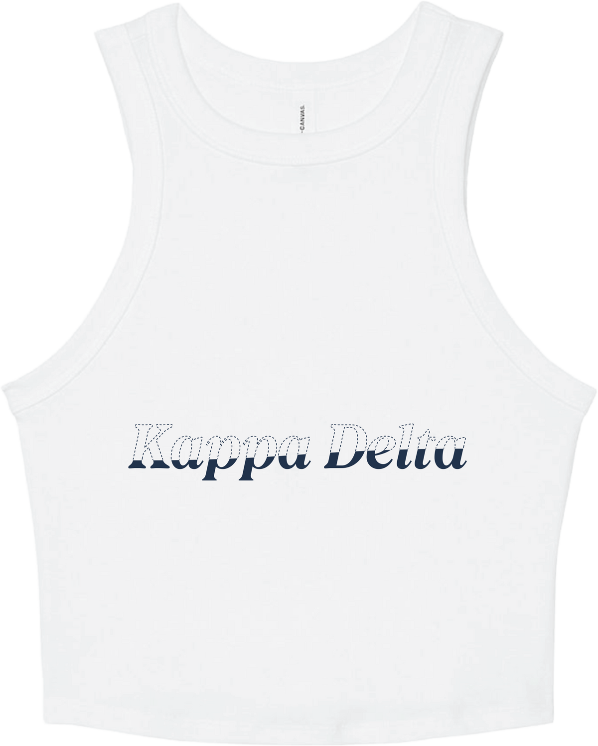 Kappa Delta Stitched Outline Cropped Tanks