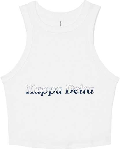 Kappa Delta Stitched Outline Cropped Tanks