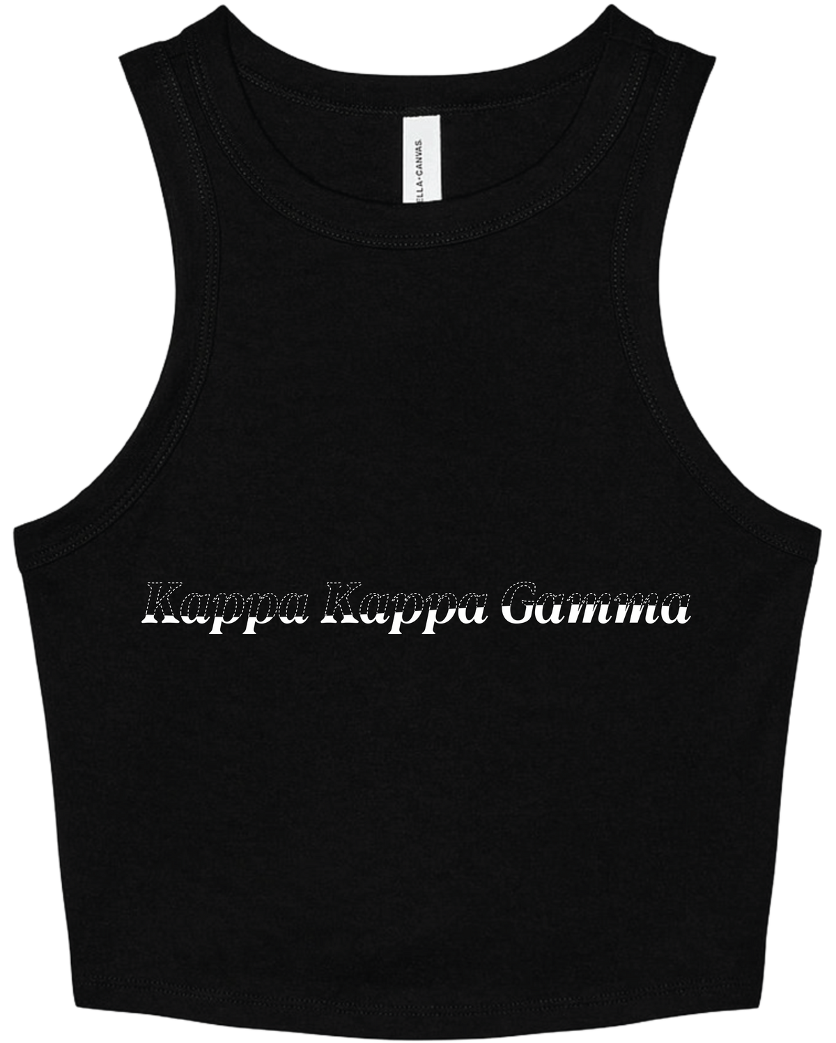 Kappa Kappa Gamma Stitched Outline Cropped Tanks