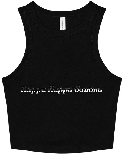Kappa Kappa Gamma Stitched Outline Cropped Tanks