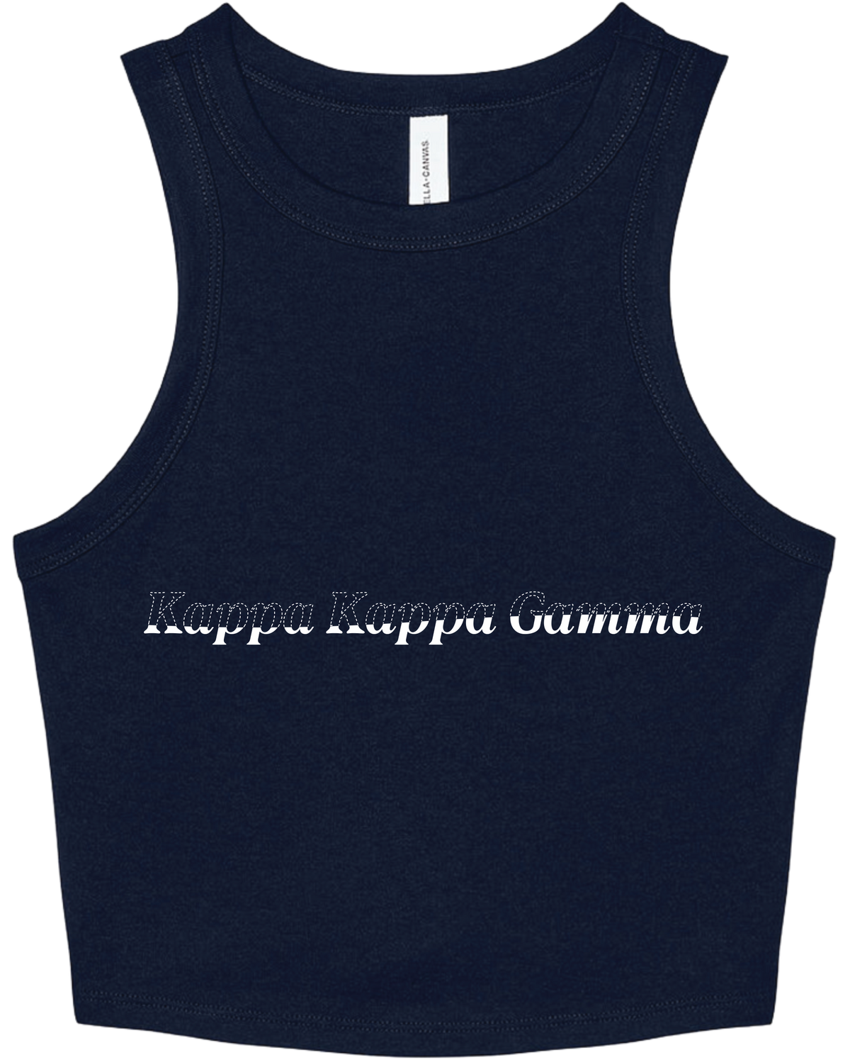 Kappa Kappa Gamma Stitched Outline Cropped Tanks
