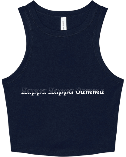 Kappa Kappa Gamma Stitched Outline Cropped Tanks