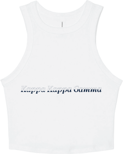 Kappa Kappa Gamma Stitched Outline Cropped Tanks