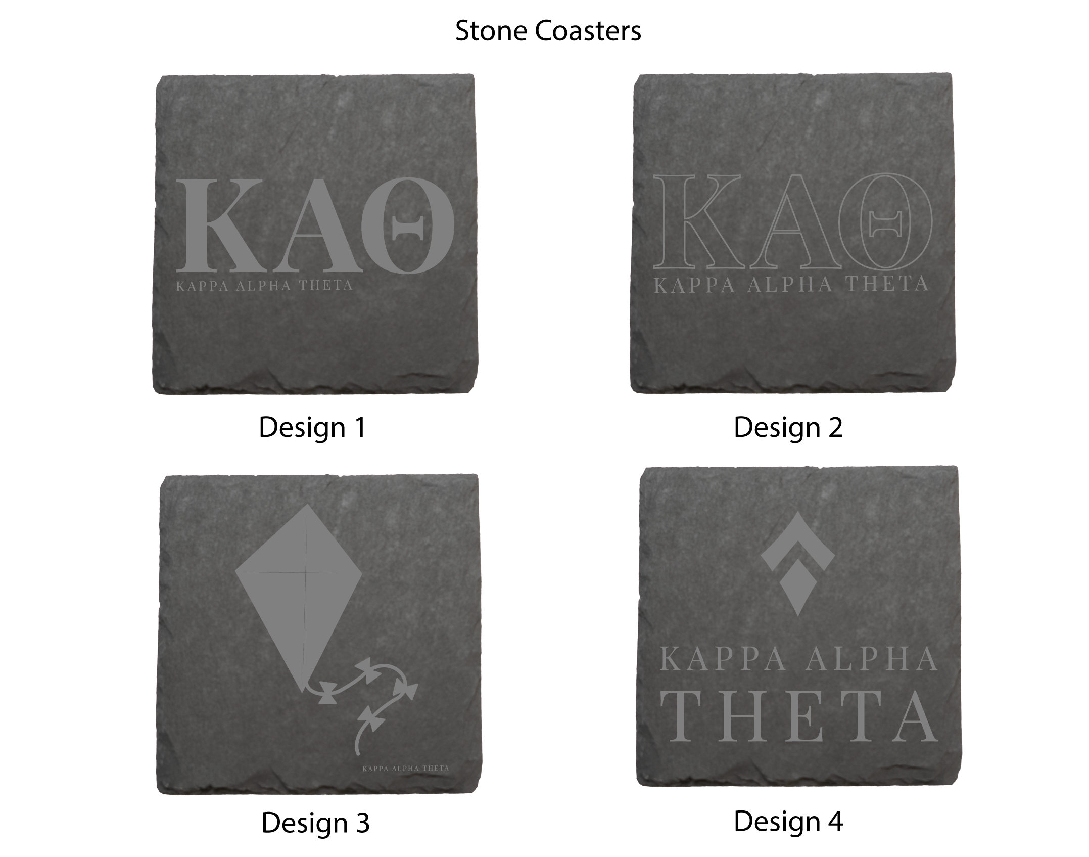 Kappa Alpha Theta Stone Coasters - 4-Pack