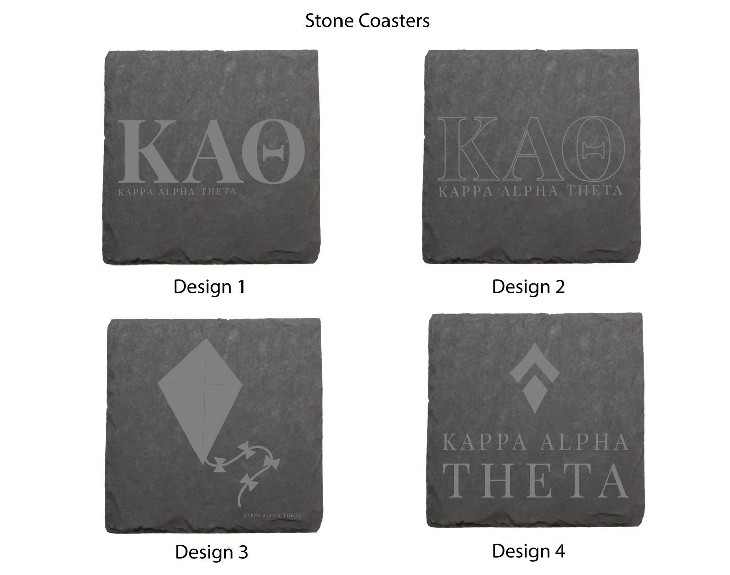 Kappa Alpha Theta Stone Coasters - 4-Pack