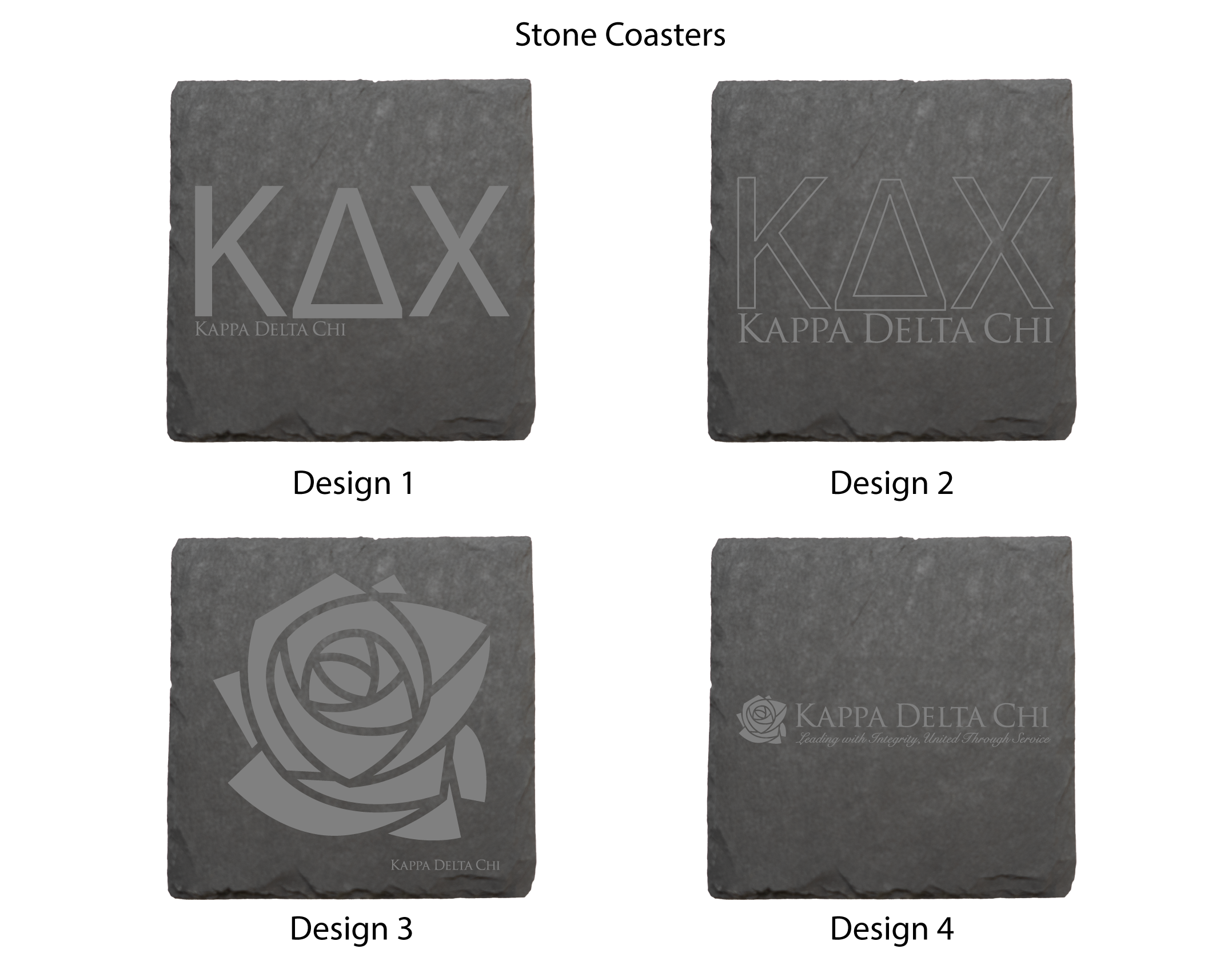 Kappa Delta Chi Stone Coasters - 4-Pack