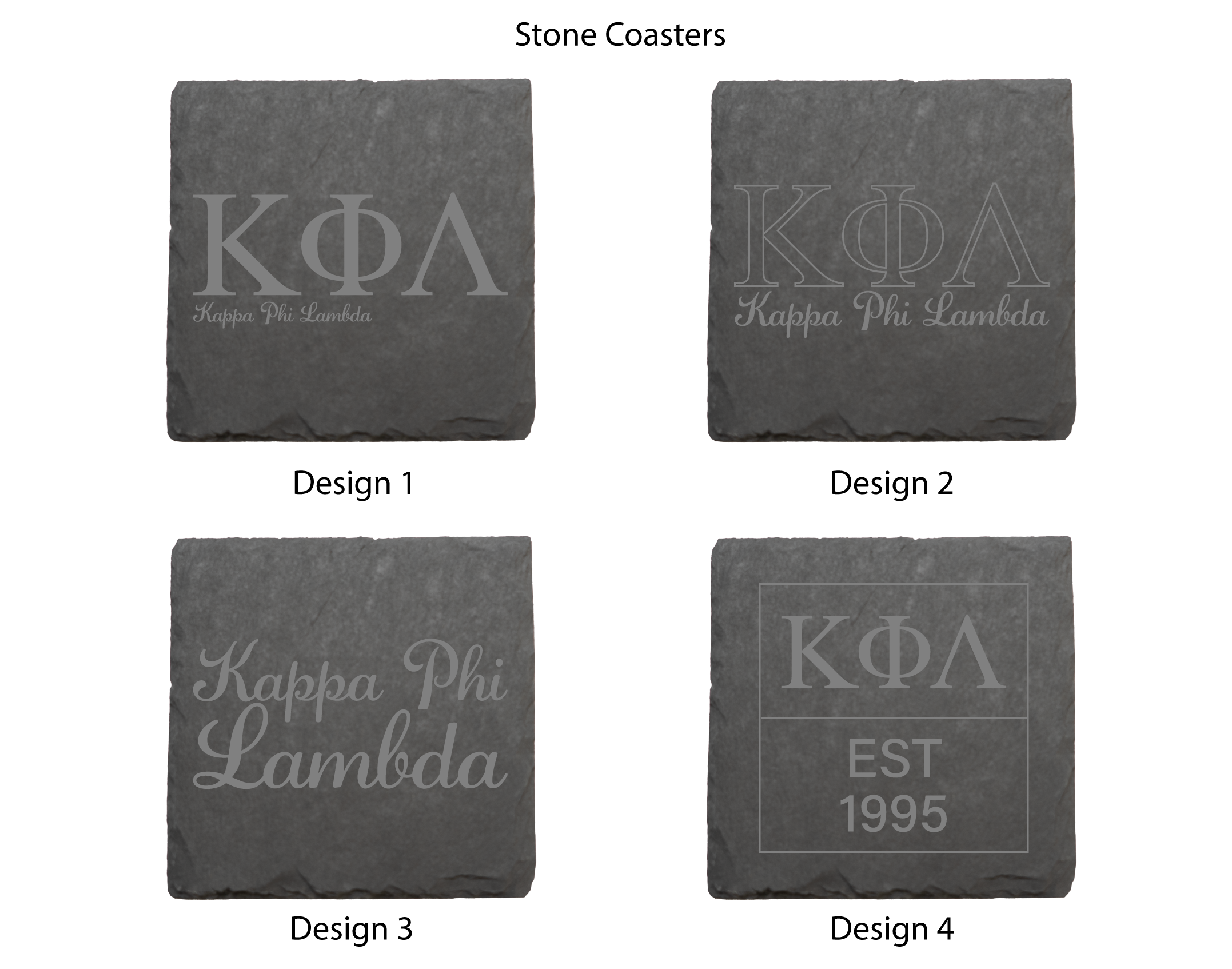Kappa Phi Lambda Stone Coasters - 4-Pack