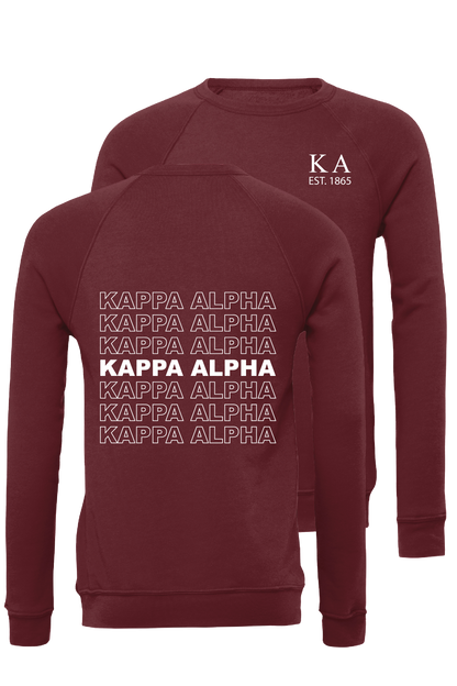 Kappa Alpha Order Repeating Name Crewneck Sweatshirts