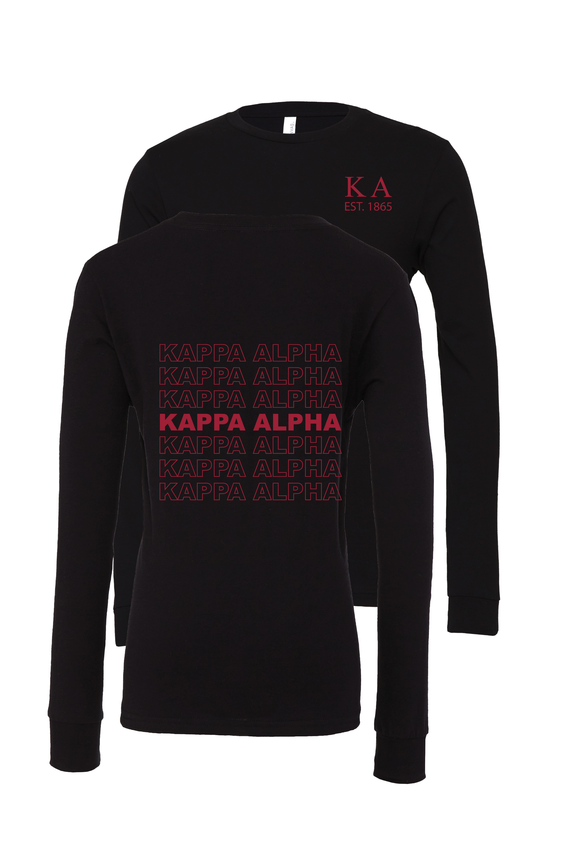 Kappa Alpha Order Repeating Name Long Sleeve T Shirts Greek Graduate