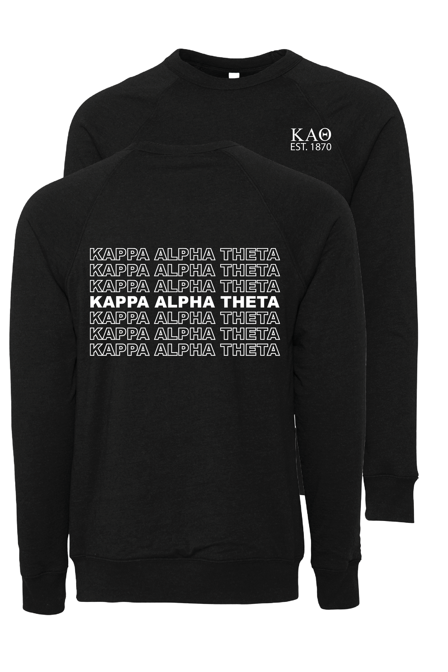 Kappa Alpha Theta Repeating Name Crewneck Sweatshirts